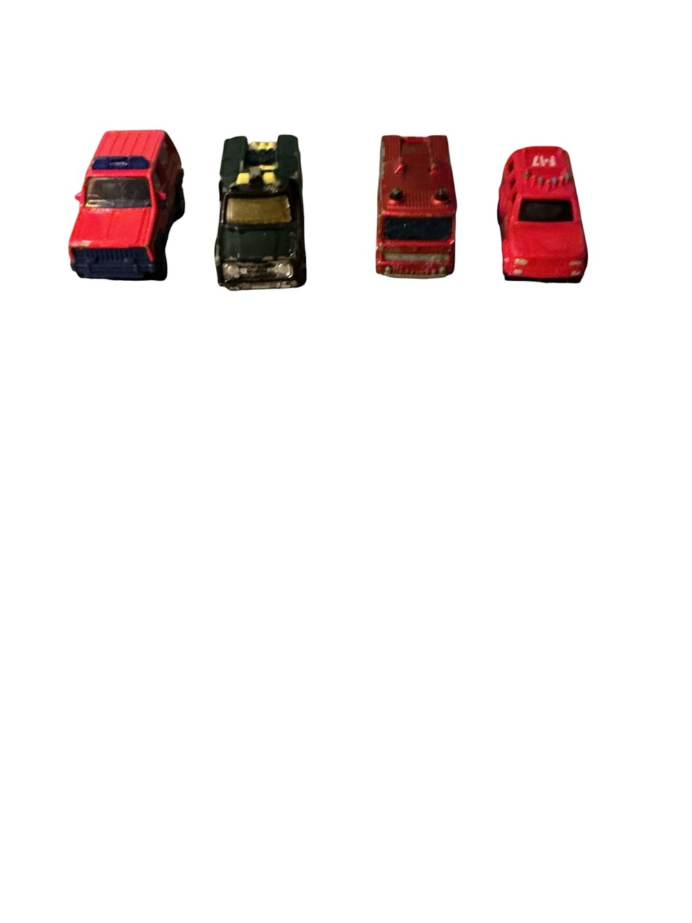 4-Pack Mini Toy Vehicle Set in Red and Green - Kids Cars & Trucks